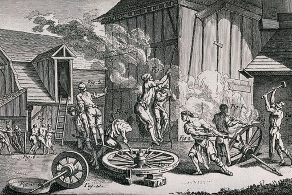 Construction of wheels engraved by Benard after Harguiniez